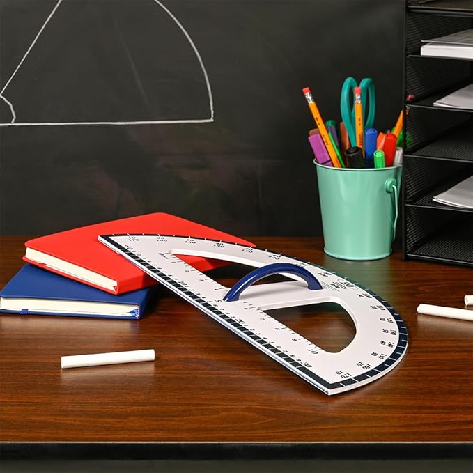 LEARNING ADVANTAGE Magnetic Dry Erase Protractor - Geometry Measurement Tool - for Whiteboards and Chalkboards - Teach Geometric Math Concepts - Angles and Shapes (7591)