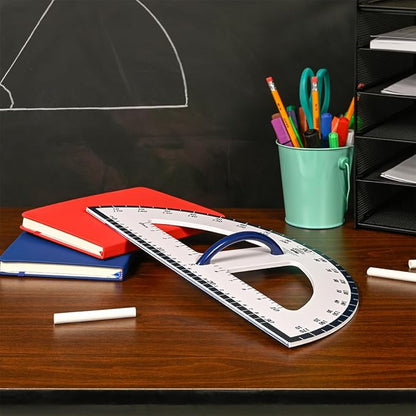 LEARNING ADVANTAGE Magnetic Dry Erase Protractor - Geometry Measurement Tool - for Whiteboards and Chalkboards - Teach Geometric Math Concepts - Angles and Shapes (7591)