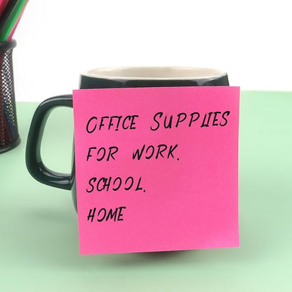 Sticky Notes 3x3 Self-Stick Notes Bright Colors Sticky Notes 8 Pads 80 Sheet/Pad (Rose Red)