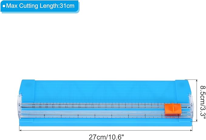 PATIKIL Paper Trimmer, Plastic Portable A5 Paper Cutter Slicer Tool with Side Ruler for Scrapbooking Craft Paper Photo Cardstock Label, Sky Blue