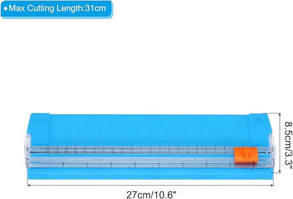 PATIKIL Paper Trimmer, Plastic Portable A5 Paper Cutter Slicer Tool with Side Ruler for Scrapbooking Craft Paper Photo Cardstock Label, Sky Blue