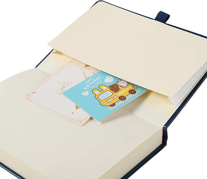 Journal Notebook Journal for Men/Women Journals for Writing A5 180Sheets 360Pages College Ruled Notebook 100gsm Lined Paper Leather Hardcover Journal 5.9'' X 8.4'' (Dark Blue)