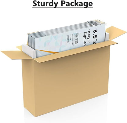 MaxGear 11x17 Acrylic Sign Holder Wall Mount Sign Holder with Double-Sided Tape Clear Plastic Flyer Holder Acrylic Picture Frame Paper Poster Document Holder for Home Office Restaurant,3 Pack