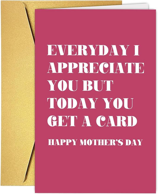 UUEFKTN Cute Mother's Day Card For Mom, Happy Mothers Day Card from Daughter Son Children, Appreciation Gift for Mom