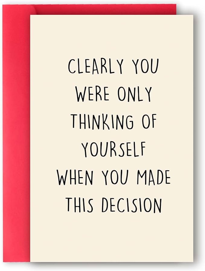 Funny Going Away Card for Coworker Boss, New Job Card for Him Her, Happy Farewell Leaving Card for Men Women, Gift Idea for Colleague,When You Made This Decision