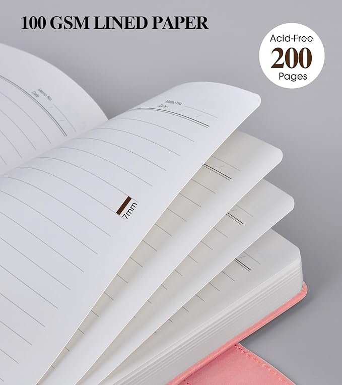 Lined Journal Notebook for Men, A5 Leather Journals for Writing Women, Hardcover Notebooks for Work,School,Note Taking,Travel,Business,Personal daily Diary,200 Page College Ruled (5.9" x 8.4")