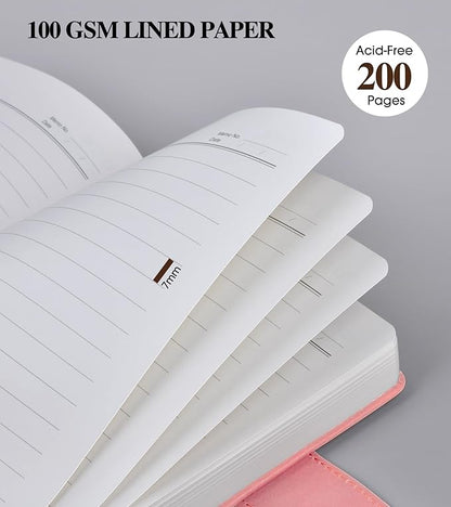 Lined Journal Notebook for Men, A5 Leather Journals for Writing Women, Hardcover Notebooks for Work,School,Note Taking,Travel,Business,Personal daily Diary,200 Page College Ruled (5.9" x 8.4")