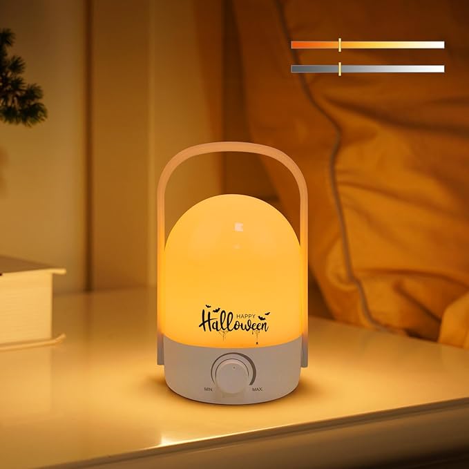 Rechargeable Lamp 1200mAh Small Bedside Rechargeable Lanterns Dimmable Led Cordless Tent Light Holiday Gifts Work,White A