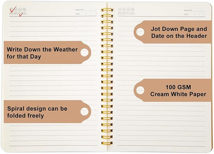 Ruled Spiral Notebook - 6 Pack Lined Notebooks for Work School - A5 Journals Bulk, Soft Cover Travel Journal Spiral for Writing Drawing, 8.2" X 5.8", 60 Sheets/120 Pages