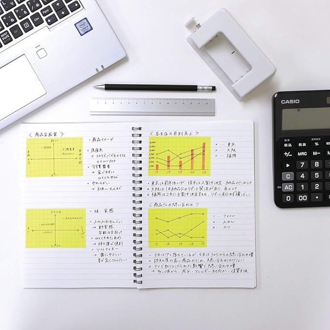 ヤマト Yamato NRK-50H-LH Sticky Notes, Roll Tape, Square Type, Notebook, 2.0 inches (50 mm) Wide, Refill