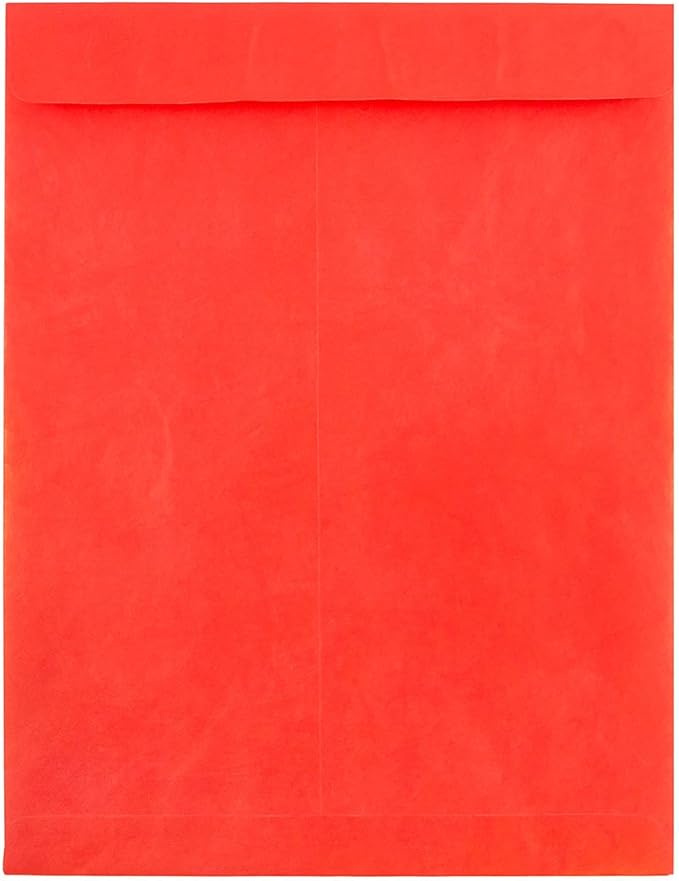 JAM PAPER Tyvek Tear-Proof Open End Catalog Envelopes - 10 x 13 - Red - 25/Pack