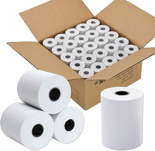 Immuson 2 1/4 x 50 Thermal Paper Receipt Rolls 2.25 x 50 ft Receipt Paper POS Cash Register Fits Credit Card Terminals Verifone (50 Rolls)
