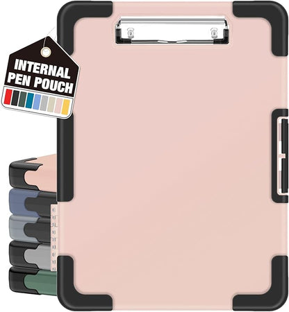 Sooez Toughest Clipboard with Storage, Internal Pen Pouch Included, Letter/ A4 Size, Shockproof Heavy Duty Plastic Clip Boards 8.5x11”, High Capacity Clipboards Box Case for Contractor Trucker Driver