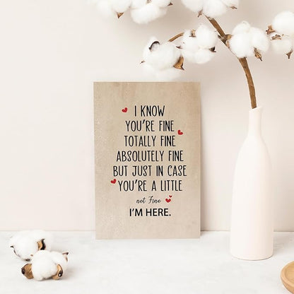 Funny Encouragement Card Gifts for Women Men，Warm Thinking of You Cards for Him Her，Get Well Soon Card，Positive Card，Inspirational Cards，Thoughtful You're Totally Fine，I'm Here for You Card