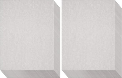 96 Sheets Grey Parchment Paper for Certificates, Resumes, Diplomas, 90 GSM Textured Stationary, Printer-Friendly - Gray Papers for Printing (8.5 x 11 inch)