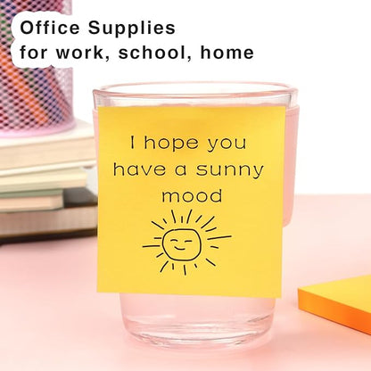 Sticky Notes 3x3 Self-Stick Notes Bright Colors Sticky Notes 4 Pads 100 Sheets/Pad (Orange)