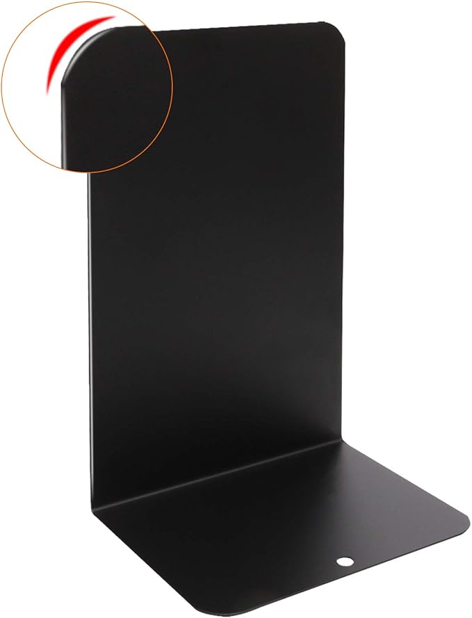 Acrux7 Black Metal Bookends 8.0 X 3.9 X 5.3 Inch, 3 Pairs Heavy Duty Bookends for Shelves, Bookends for Heavy Books, Book Holders for Shelves, Book Ends for Office, Book Stopper for Shelves