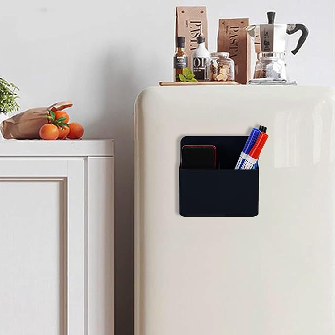 Magnetic Dry Erase Marker Holder - Multi-Surface Pen & Marker Holder for Fridge, Whiteboard, Locker - School, Office, Home - 1 Pack, Black