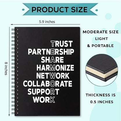 Teamwork 160 Blank Pages Spiral Notebook, Team Notebooks for Employees, Job Promotion Gifts, Teamwork Gifts for Coworkers, Office Team Work Gifts for Colleague, Team Gifts for Staff C