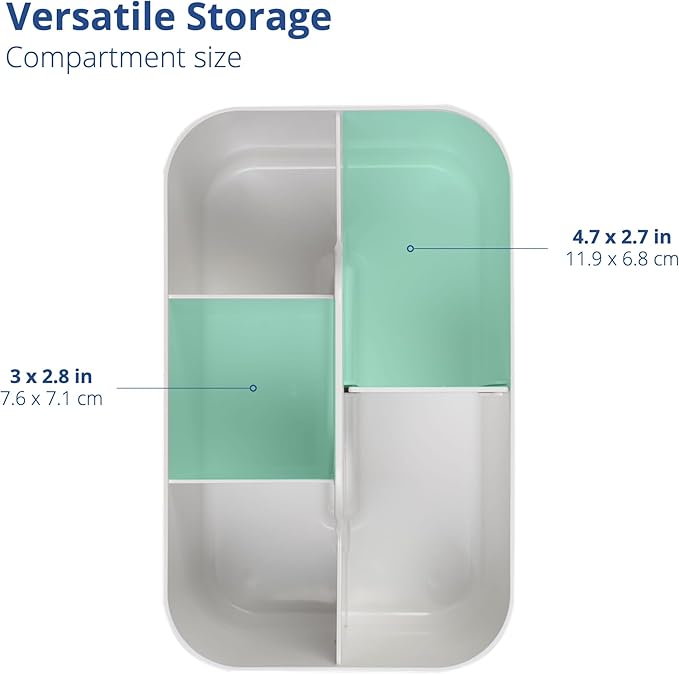 BLUE GINKGO Stackable Organizer Caddy – Korean-Made Portable Tote for Bathroom, Office, Crafts, or School Supplies (Rectangle, White)