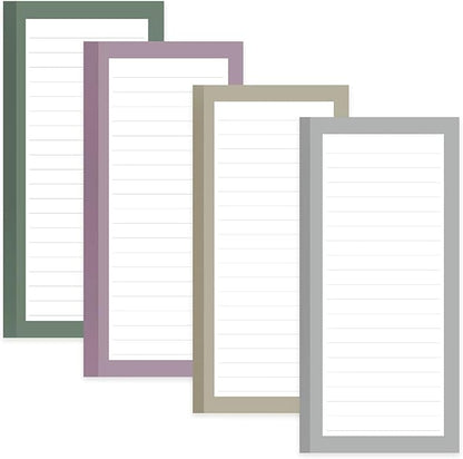 4 Pack Magnetic Notepads for Refrigerator, Full Magnet Back Design Magnetic Memo Pads, 50 Sheets per Note Pads To-Do List, Shopping List (Simple Style)