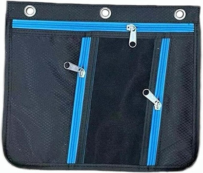 Charles Leonard 3-Pocket Jumbo Binder Pencil Pouch, Expands to 1", 11" W x 9.5" H x 1" D, Assorted Colors, 24 Per Pack (76395-ST)