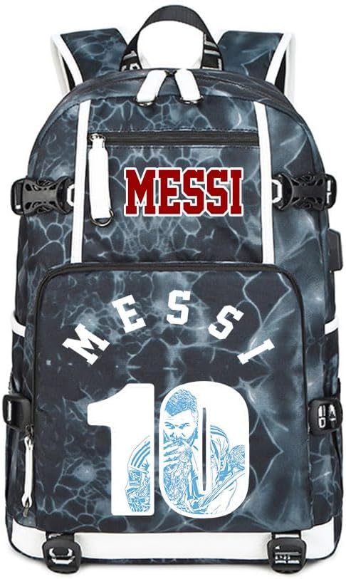 Soccer Superstar M-essi 10 Multifunctional Laptop Backpack Teenage Travel Backpack Fans Schoolbag (E1)