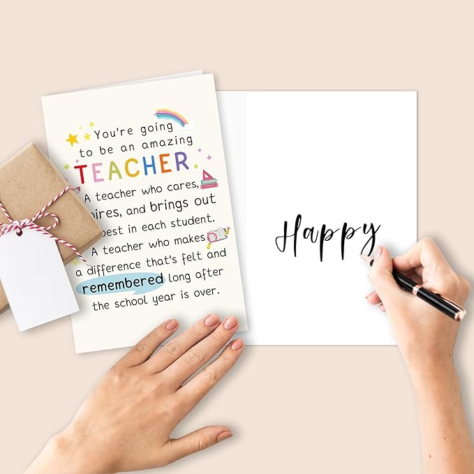 Best Teacher Graduation Gifts for Women Men, Funny New Teacher Card, First Year Gifts for Education Major