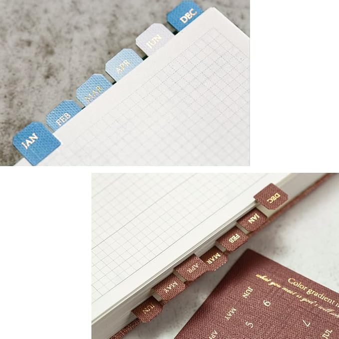 10 Sheets Monthly Adhesive Index Tabs Colorful Monthly Separator Tabs for Office Study Planners Organizations (All Four Colors)