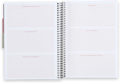 Erin Condren A5 Spiral Bound Self Care Journal Metallic Blooms. Daily Self-Care Reflection Pages. Weekly, Monthly & Quarterly Reflection. Monthly Tracker Pages. 3 Tabs. Sticker Sheet Included