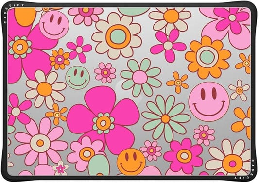 CASETiFY Impact MacBook Air 15" (2023/2024) Case [Enhanced Protective Corner Design/Ventilation Cutouts/Anti-Slip Grip] - Groovy Clear - Clear Black