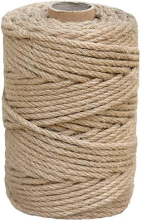 1/4 in (6 mm) X 328 Ft (100 Meters) Natural Sisal Hemp Rope Heavy Duty Thick Twine for Cat Scratcher Post Tree, Garden, Binding, Crafts Packing Material