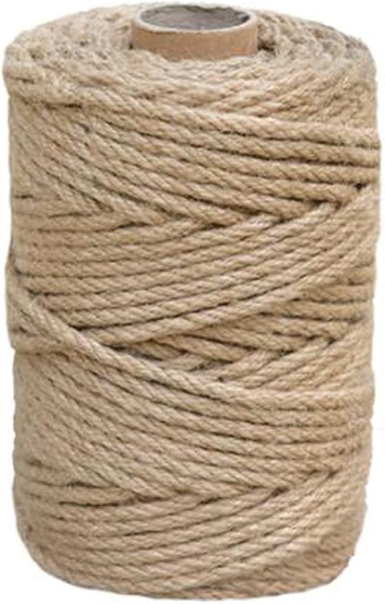 1/4 in (6 mm) X 164 Ft (50 Meters) Natural Sisal Hemp Rope Heavy Duty Thick Twine for Cat Scratcher Post Tree, Garden, Binding, Crafts Packing Material