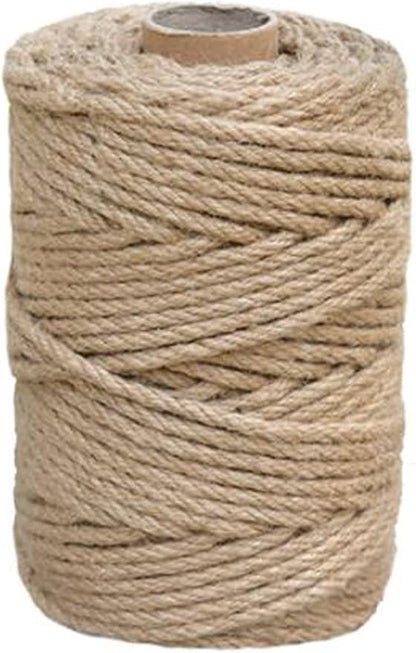 1/4 in (6 mm) X 164 Ft (50 Meters) Natural Sisal Hemp Rope Heavy Duty Thick Twine for Cat Scratcher Post Tree, Garden, Binding, Crafts Packing Material
