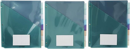 Amazon Basics Tab Dividers for 3 Ring Binder, Two Pocket, Letter Size, Assorted Colors, 24 Count