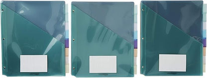 Amazon Basics Tab Dividers for 3 Ring Binder, Two Pocket, Letter Size, Assorted Colors, 24 Count