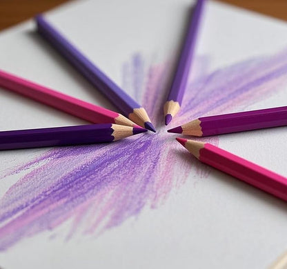 Adhere 25pcs Checking Pencils Erasable colored Pencils Pre-Sharpened #2 HB,for Checking Tests Grading Map Coloring,including a Free sharpener. (Pink 13pcs + Purple 12pcs)