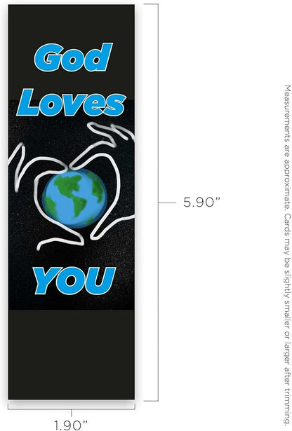 Children and Youth Bookmark, God Loves You, John 3:16, Pack of 25, Handouts for Classroom, Sunday School, and Bible Study