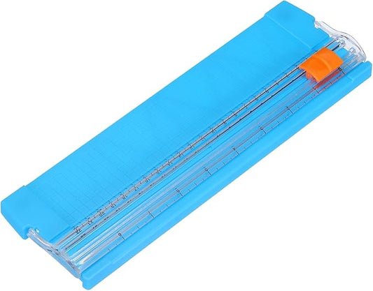 PATIKIL Paper Trimmer, Plastic Portable A5 Paper Cutter Slicer Tool with Side Ruler for Scrapbooking Craft Paper Photo Cardstock Label, Sky Blue