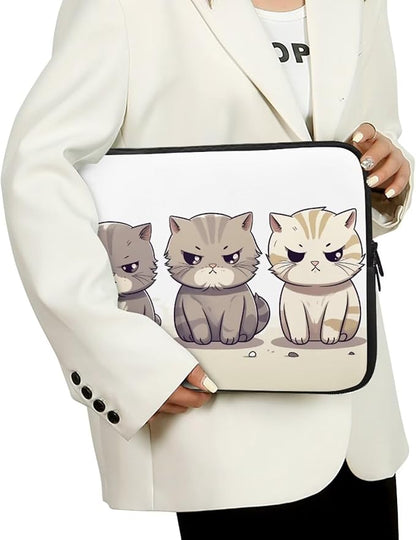 Cute Cat Laptop Protective Sleeve for Girls Boys 13 Inch Laptop Covers with Large Capacity Lap Top Case Lightweight Computer Sleeve Bag Suitable Gifts for Holidays Tablet Bag Grey