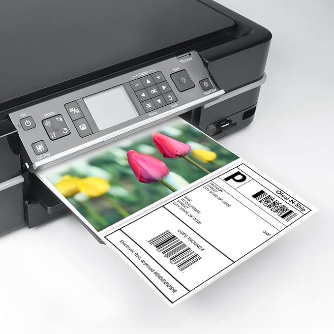 8-1/2"×5-1/2" Shipping Labels 200 Labels Sticker Paper for Laser/Ink Jet Printer mailing Labels 8.5"×11" White 2 per Sheet