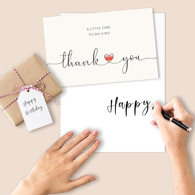 Funny Thank You Gifts for Men Women, Single Thank You Card for Teacher Boss Coworker, A Little Card to Say A Big Thank You