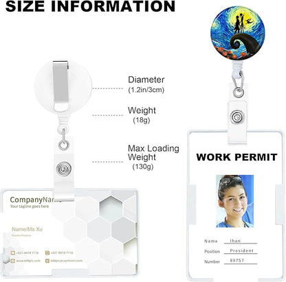 Halloween Badge Reels Holder Retractable with ID Clip for Nurse Name Tag Card Nursing for Doctor Teacher Student Employee Office Medical Work