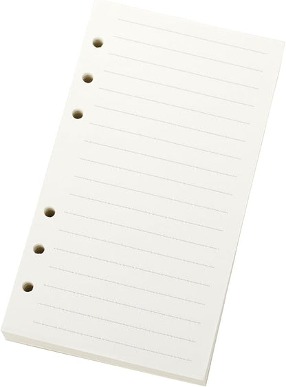 Ancicraft Refill Paper A6 6 Hole 3.75 X 6.75 Inches Lined Creamy White Paper for Loose Leaf Binder Notebook 100 Sheets / 200 Pages