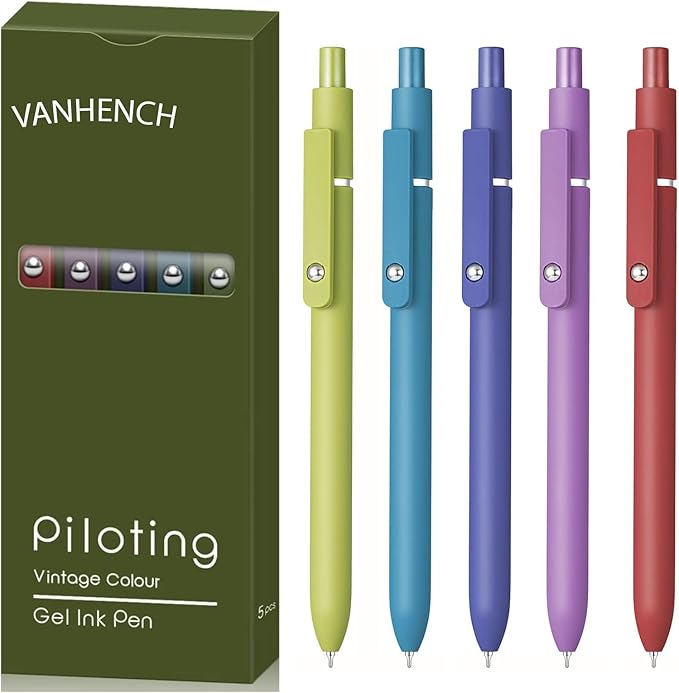 Vanhench Nurse Gifts For Women, Gel Pens, Office Desk Accessories Nursing School Essentials, Nursing Graduation Gift Nurse Practitioner Gifts, Back to School Supplies(5 Pcs Vintage)