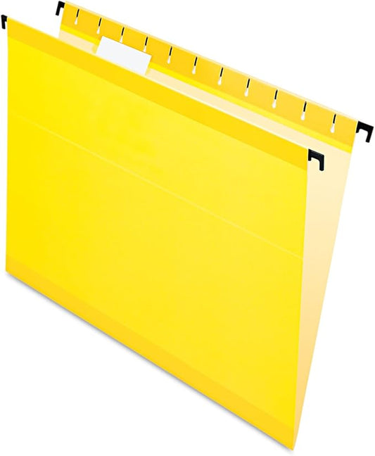 Pendaflex SureHook Reinforced Hanging Folders, Letter Size, Yellow, 20 per Box (6152 1/5 YEL)