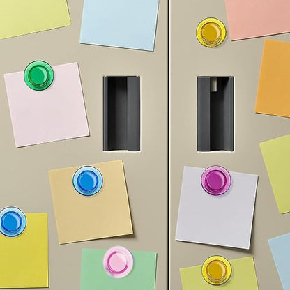 Frameless Magnetic Stainless Iron Board Strips, Adhesive Backing Bulletin Bar Board with 10 Pieces Colorful Magnet, Memo Strip for Office Home 4Pcs