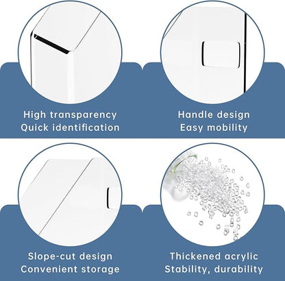 20 PCS Acrylic Magazine File Holder with Handle, Clear Magazine Rack, Vertical File Folder Organizer for Desk, Notebooks Document Storage, for Home Office, School, Workstation Desktop Organizer