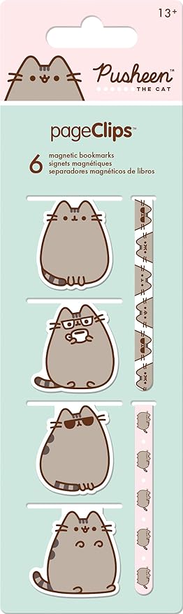 Pusheen The Cat Magnetic Page Clips (6-Pack) Stationery