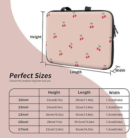 Universal Tablet Laptop Sleeve Case 10 inch, Pink Cherry Slim Carrying Case Durable Handbag Travel Laptop Bag for 7 to 10-inch Laptops/Notebook/Kids Tablet/ipad/eBook Readers